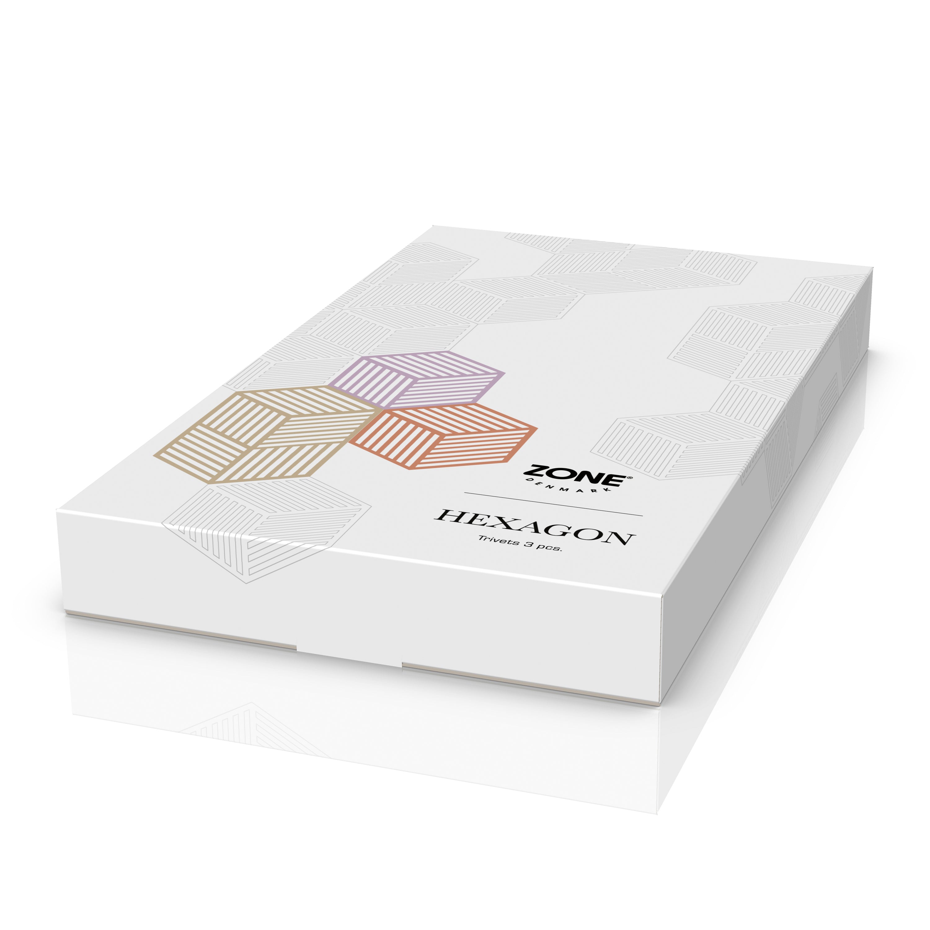 Zone Denmark Hexagon Onderzetter - Set van 3 - Lupine/Warm Sand/Light