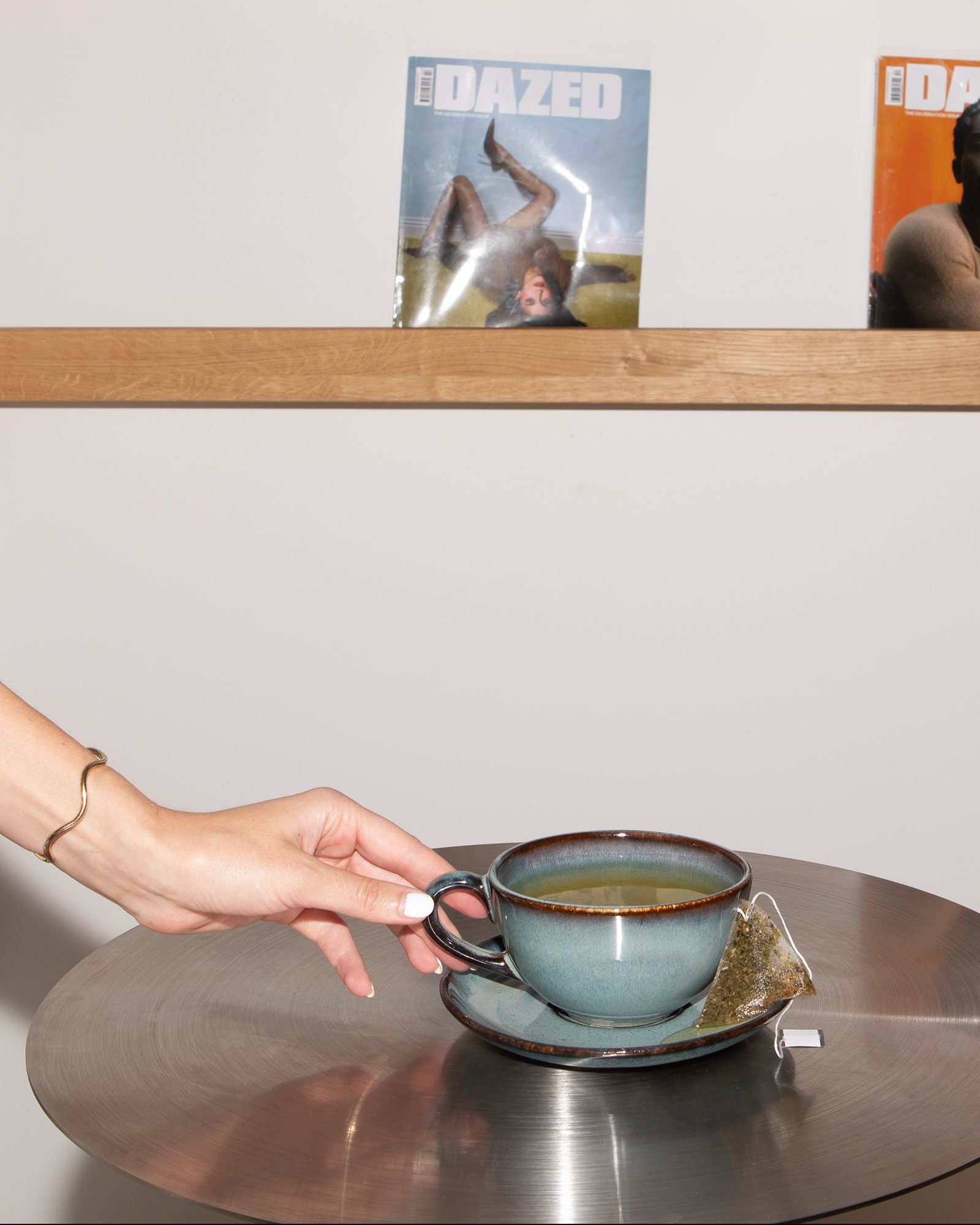 Madeira Teetasse & Untertasse groß classic grünblau