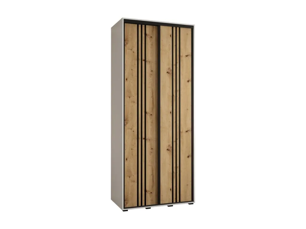 ARMARIO Sancaldeco 6 DE PUERTAS CORREDERAS 235.2/100/60 2 puertas (Artisan/Blanco/Negro) ZHUH86474