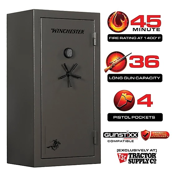 WAYFAIR Winchester Safes 36 Long Gun 17.07 Cu. Ft. Electronic Lock Gun Safe, Gray