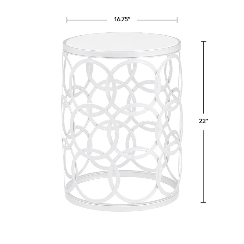 FirsTime & Co. Gilded Circles Iron Table - 16.75 x 16.75 x 22 in, American Design