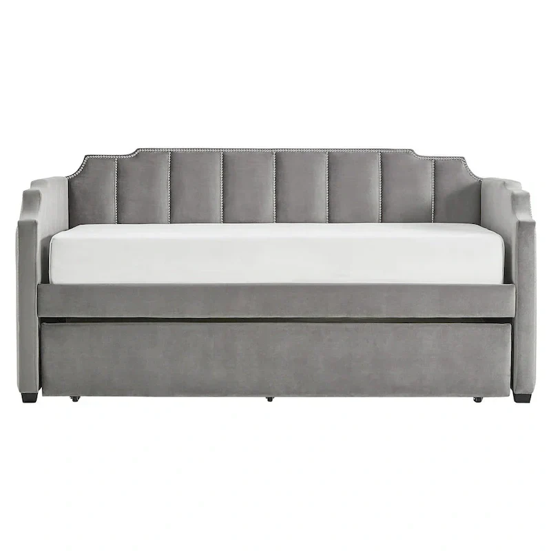 iNSPIRE Q Modern Chareau Glam Grey Velvet Daybed