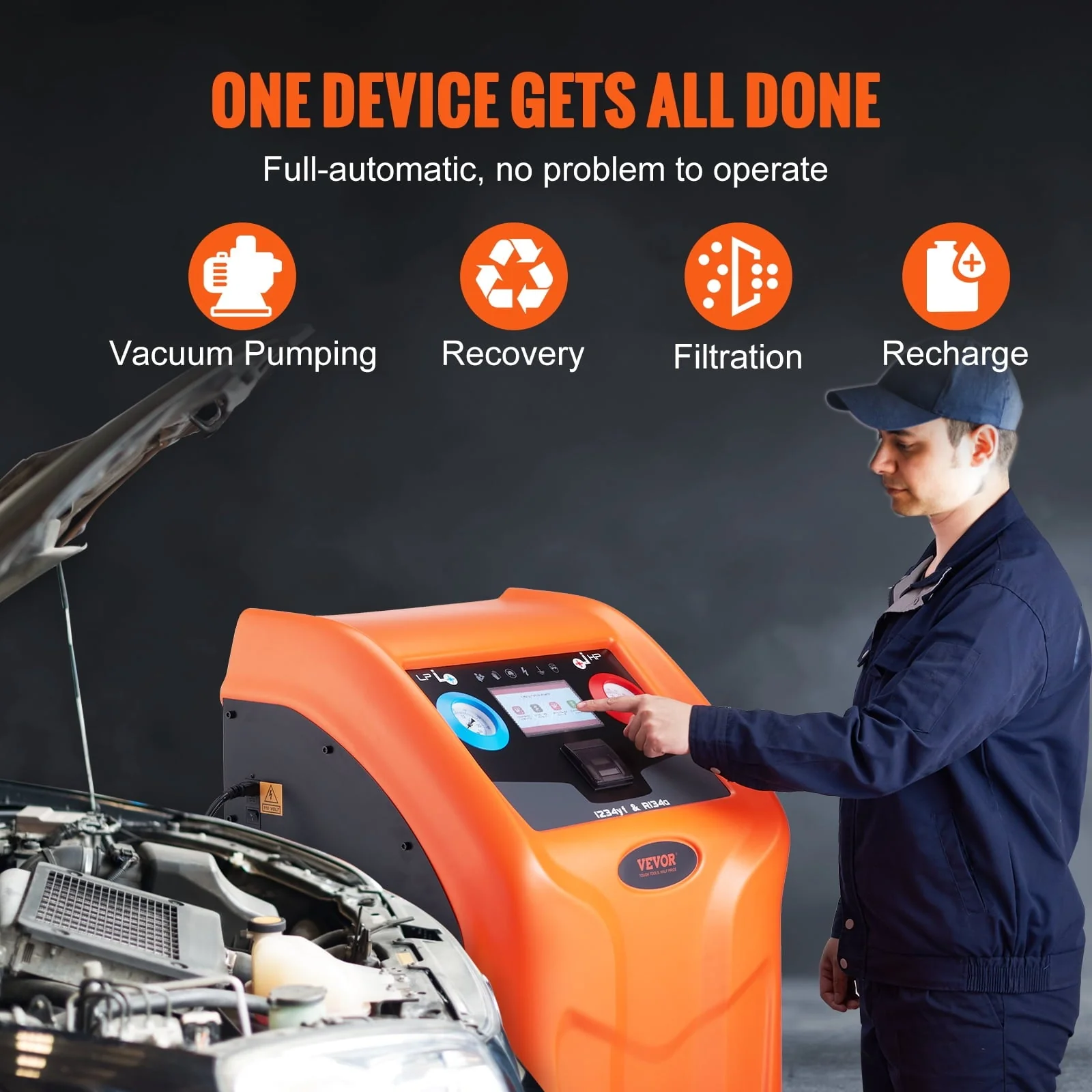 BENTISM Refrigerant Recovery Recharge Machine Fully Automatic for R134a & R1234yf - Image 3