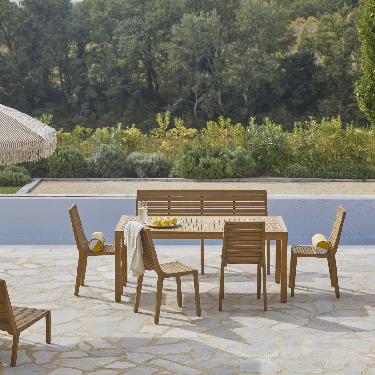Tikamoon - Loungeset in teakhout 120 Teo 6 personen