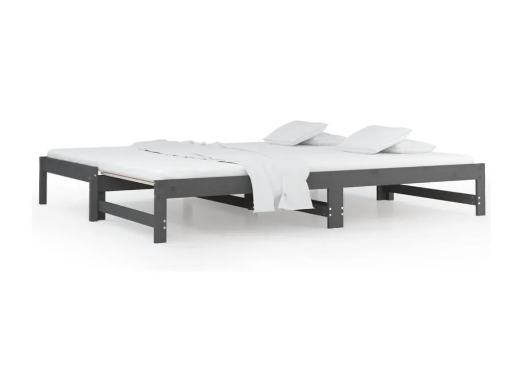 Sofá cama extraíble Kavehomedeco maciza de Kavehomedeco gris 2x(90x200) cm GDLQ25349