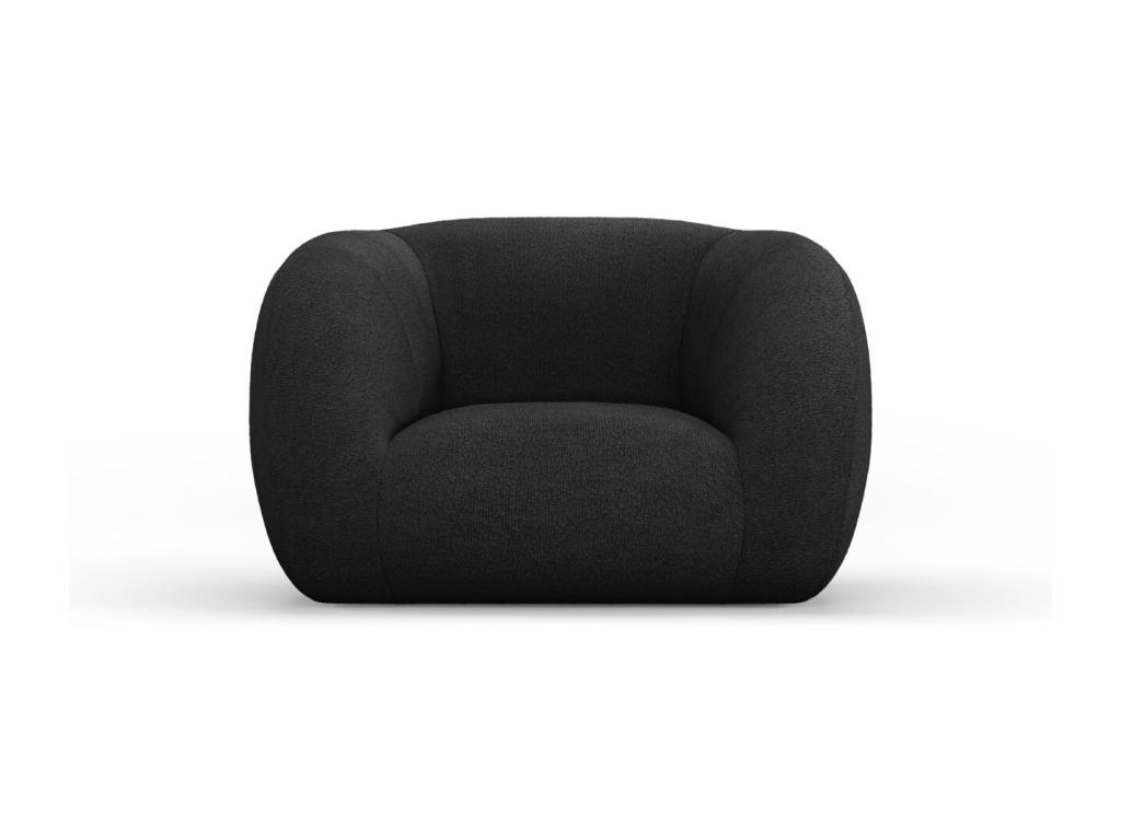 Sillón Luzssnh de tejido bouclé negro - 130x95x86cm