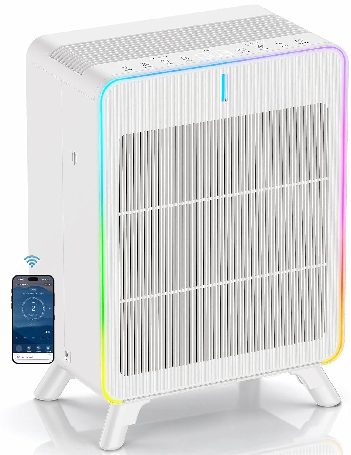 Smart WiFi Air Purifiers for Home Large Room Up to 2450 Ft², White - image 2