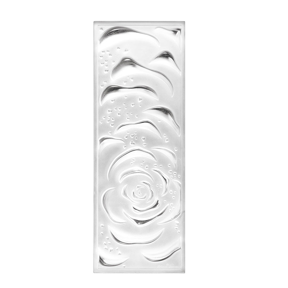 PANNEAU DÉCORATIF ROSES - CRISTAL INCOLORE, NON MIROITÉ, GRAND MODÈLE