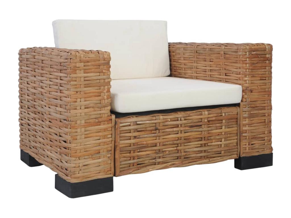 Sillón con cojines de ratán Nestleano