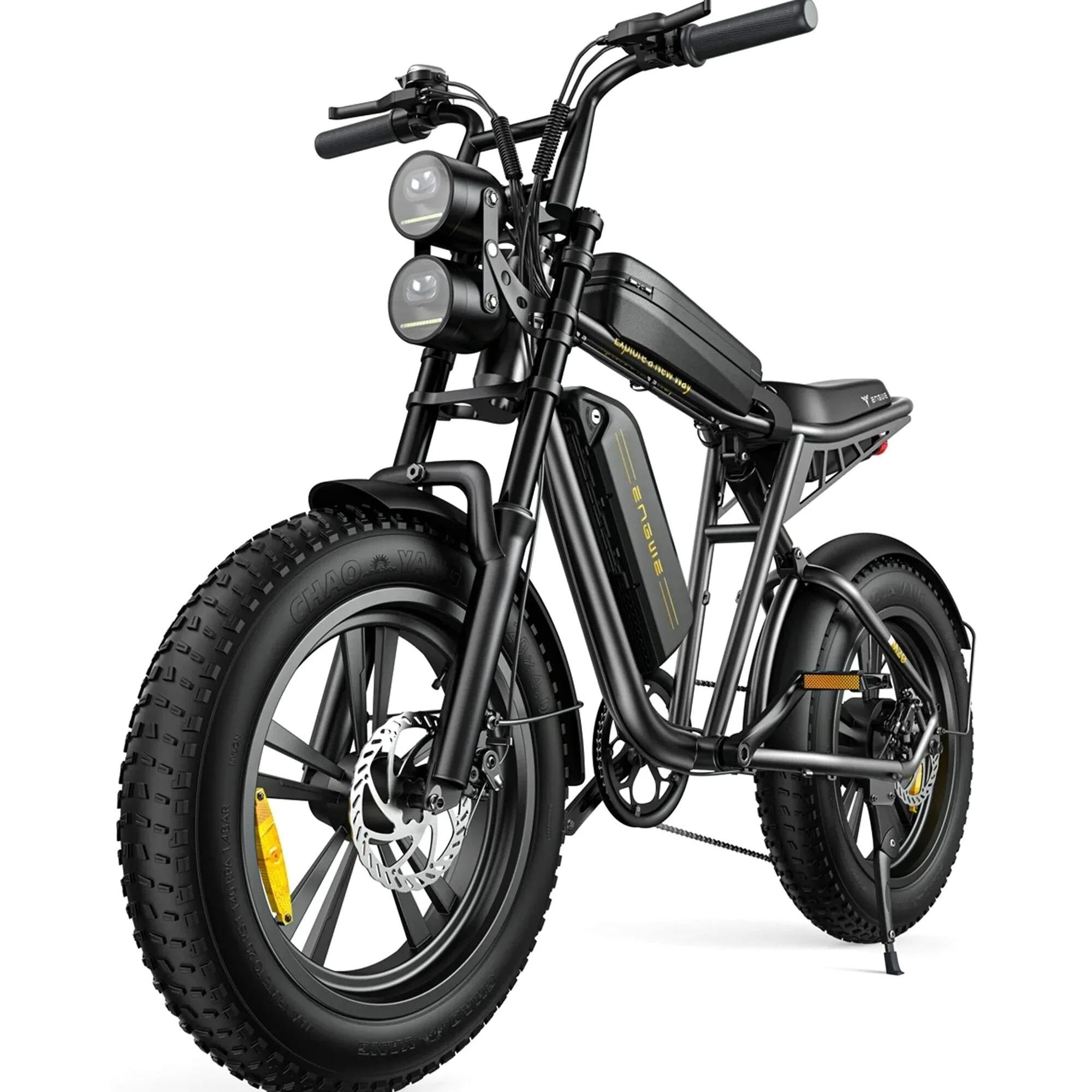 AKEZ Retro Style 1000W Electric Bike, 28 Mph, 94 Mile Range, 20 x 4.0 inch Fat Tires, 7-Speed