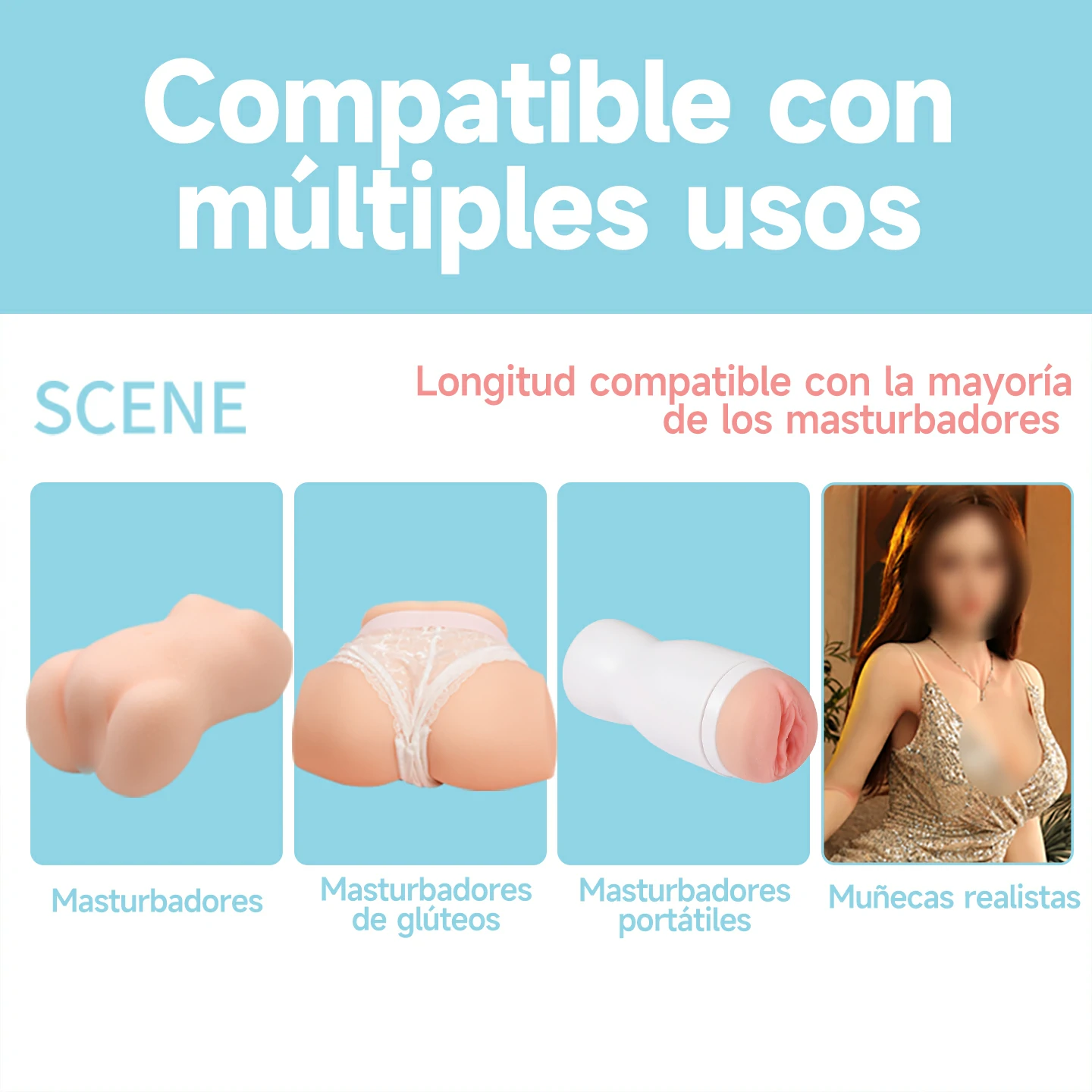 Compatibilidad de la barra absorbente con juguete waifu, masturbadores y muñecas realistas Dr.YUU.