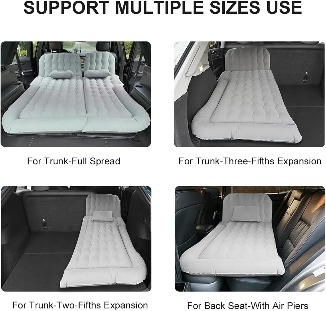 3 in 1 SUV Air Matterss | Car Mattress with Electric Air Pump-2 Support Fillers & 2 Pillows Fits SUV|MPV|Minivan for Road Trip Camping Black - Image 9