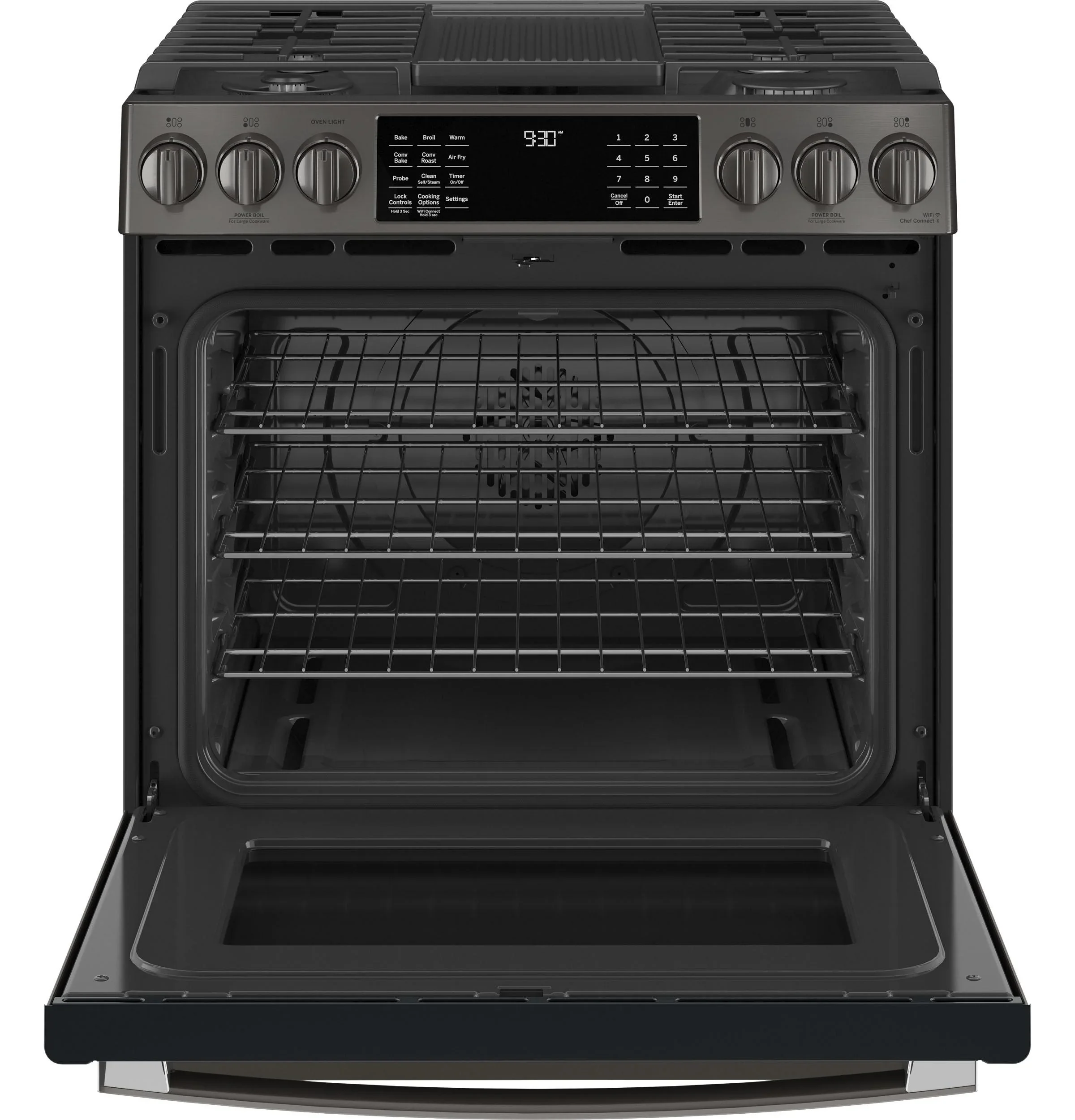 GE APPLIANCES PGS930BPTS slide in gas range