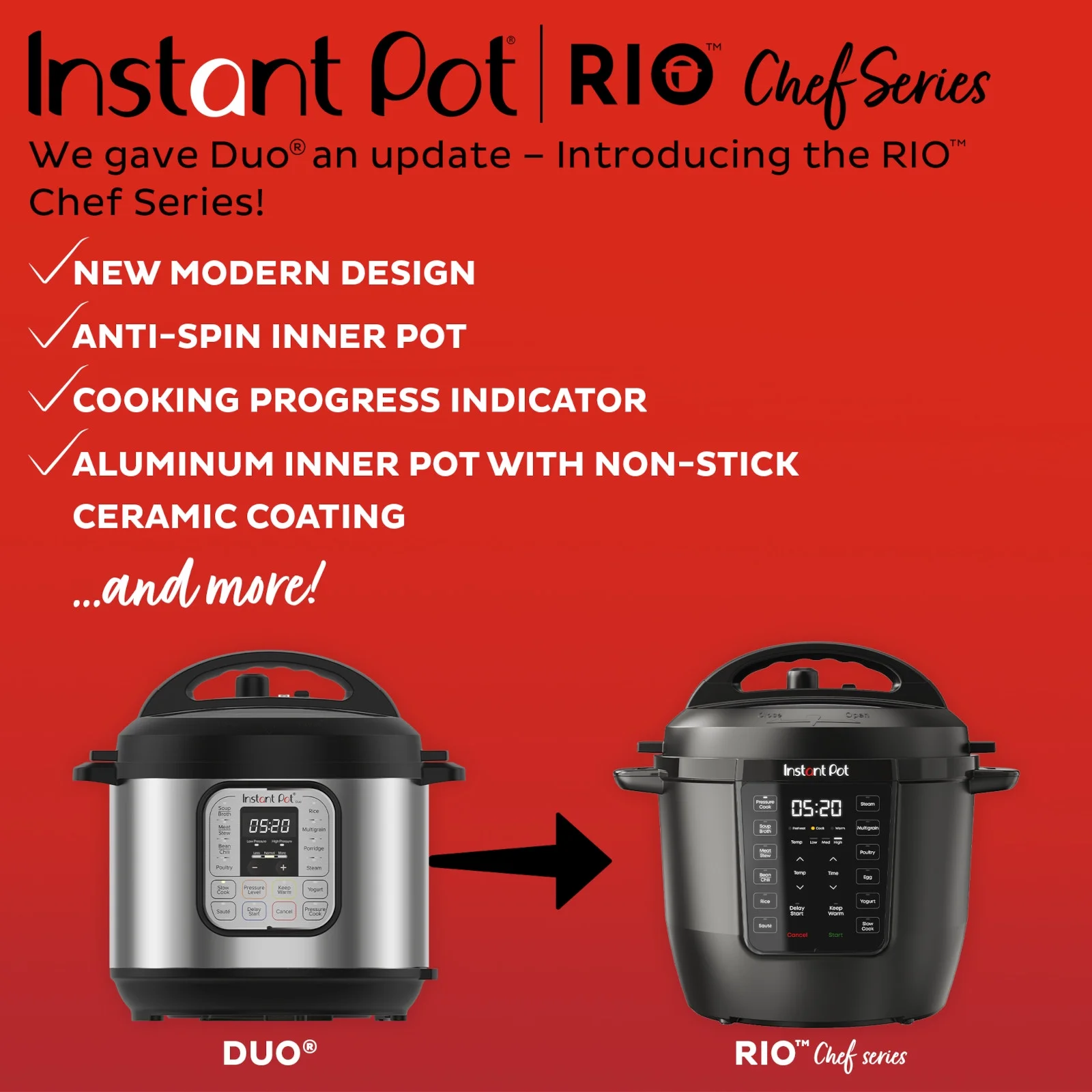 Instant Pot 6Qt RIO Chef Series 7-in-1 Multi-Cooker, Pressure Cooker, Slow Cook, & More, Black - Image 10