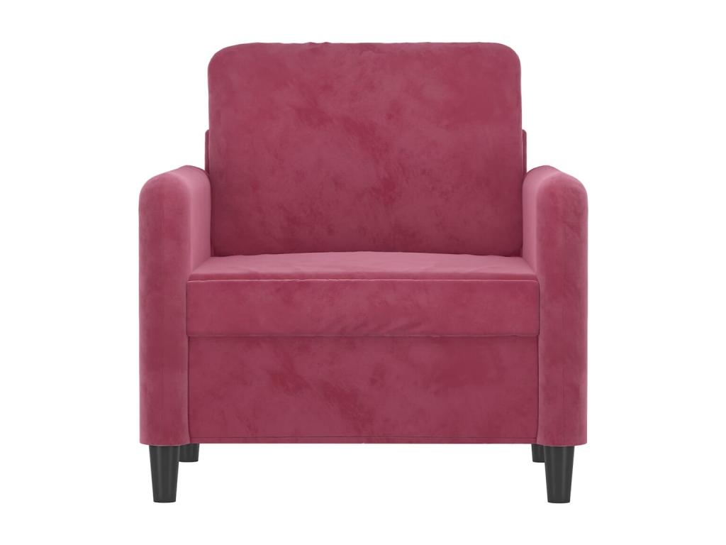 Sillón de terciopelo rojo tinto 60 cm