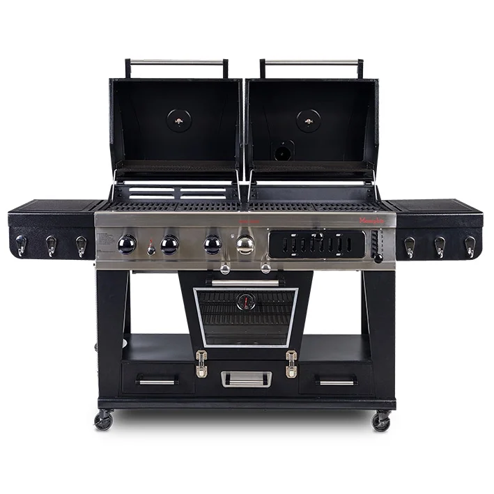 Pit Boss Memphis Ultimate Gas and Charcoal Combo Grill with Electric Smoker - Image 4