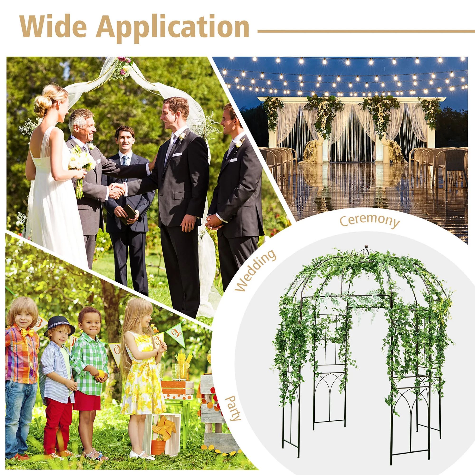 Gymax Birdcage Shape Garden Arbor Pergola Climbing Plants Stand Rack for Wedding Party - Image 10