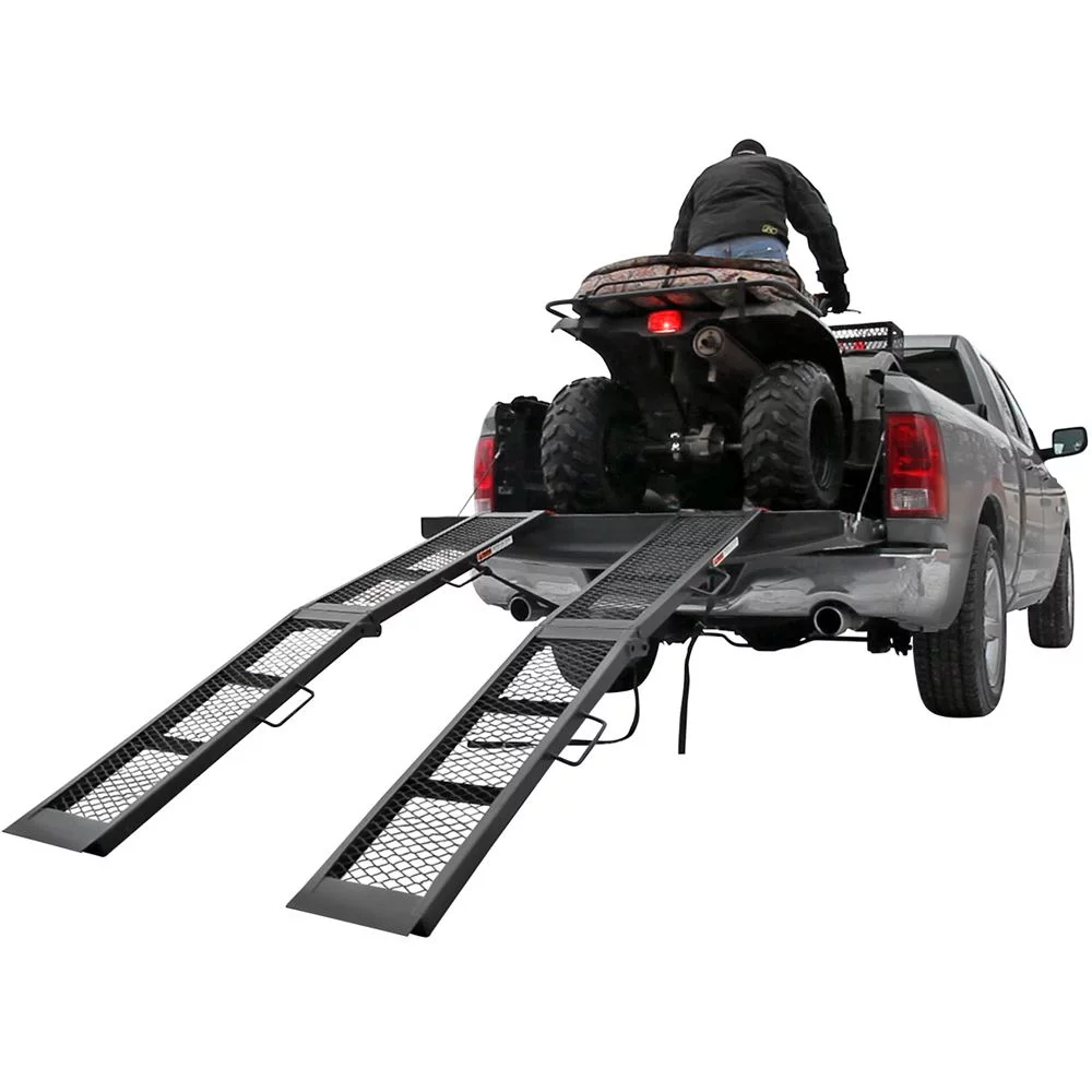 90in Black Steel Dual Runner Folding ATV Ramps - Image 5 90in Black Steel Dual Runner Folding ATV Ramps - Image 5