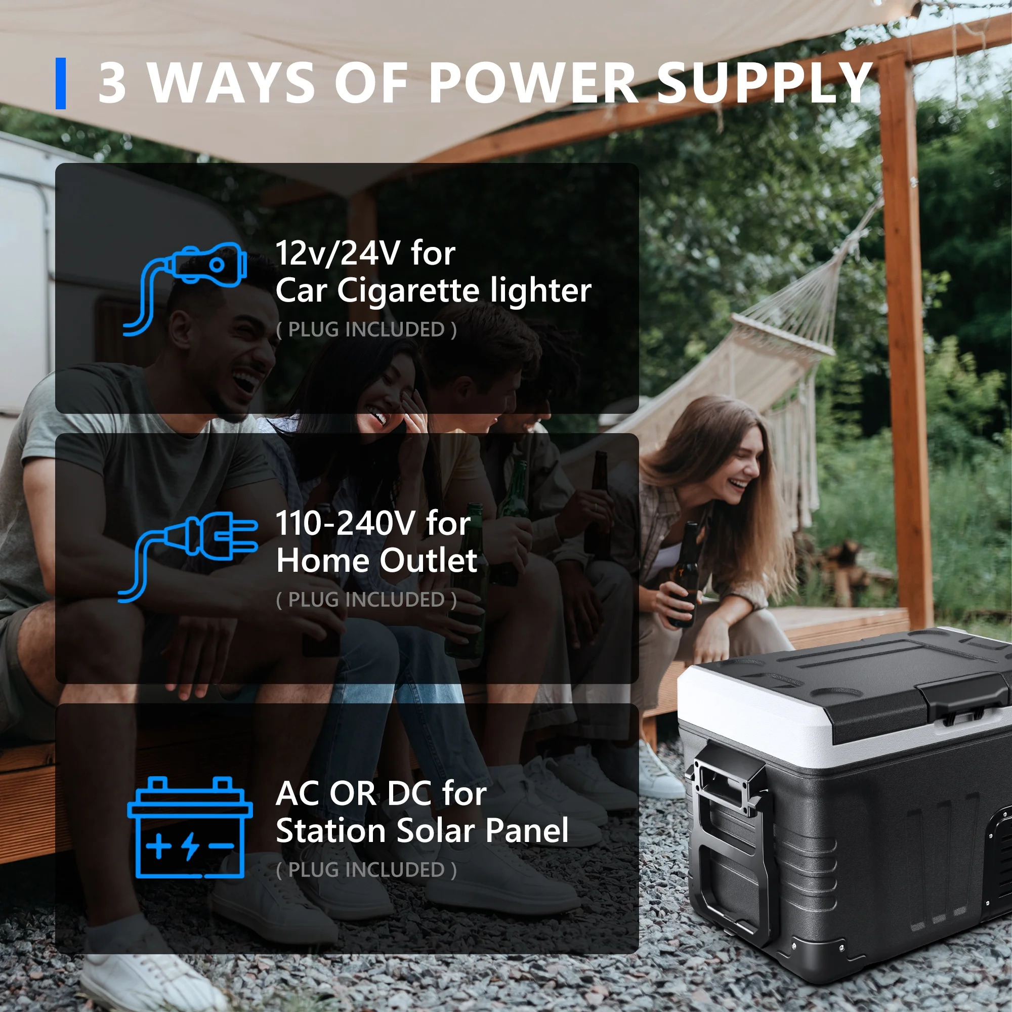 Simzlife 12V Car Refrigerator, 37QT Electric Cooler DC/AC, -4-H~68-H, RV Freezer Fridge Cooler with Wheels & 2 Baskets - Image 8