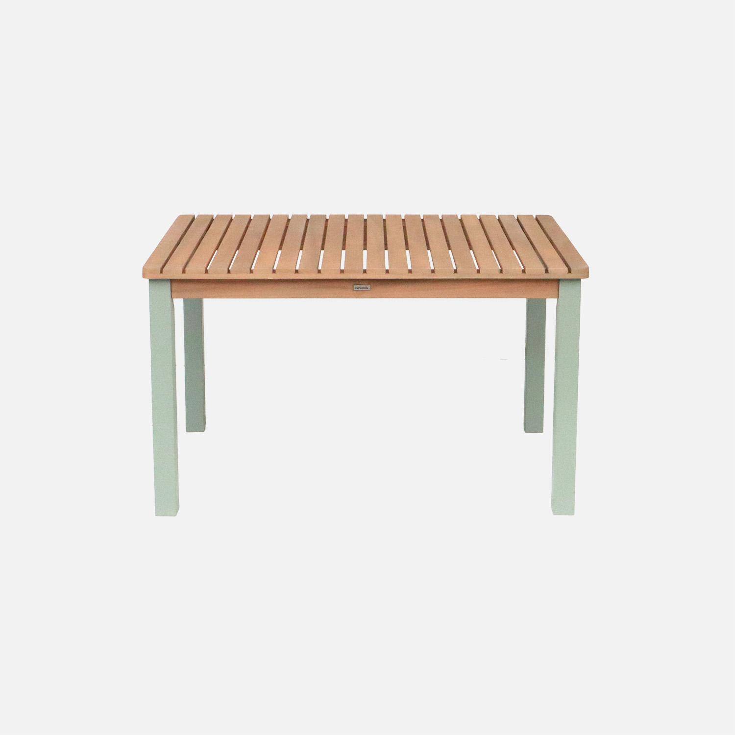Caroline - Mesa de jardín infantil rectangular de madera de acacia, 4 plazas