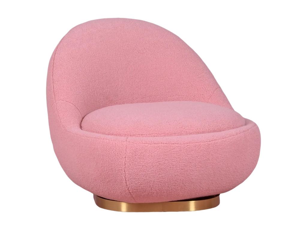 Sillón giratorio de diseño tapizado algodón - Corsica - Rosa