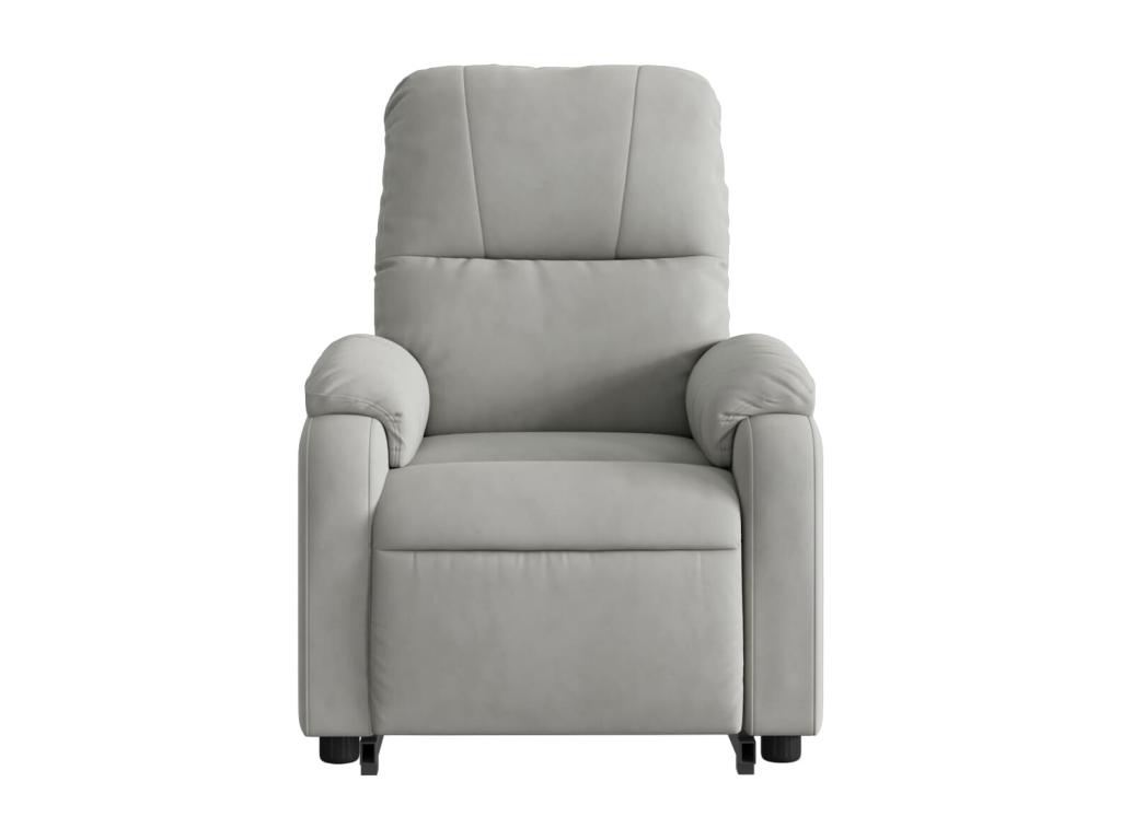 Sillón masaje eléctrico reclinable elevable tela gris claro