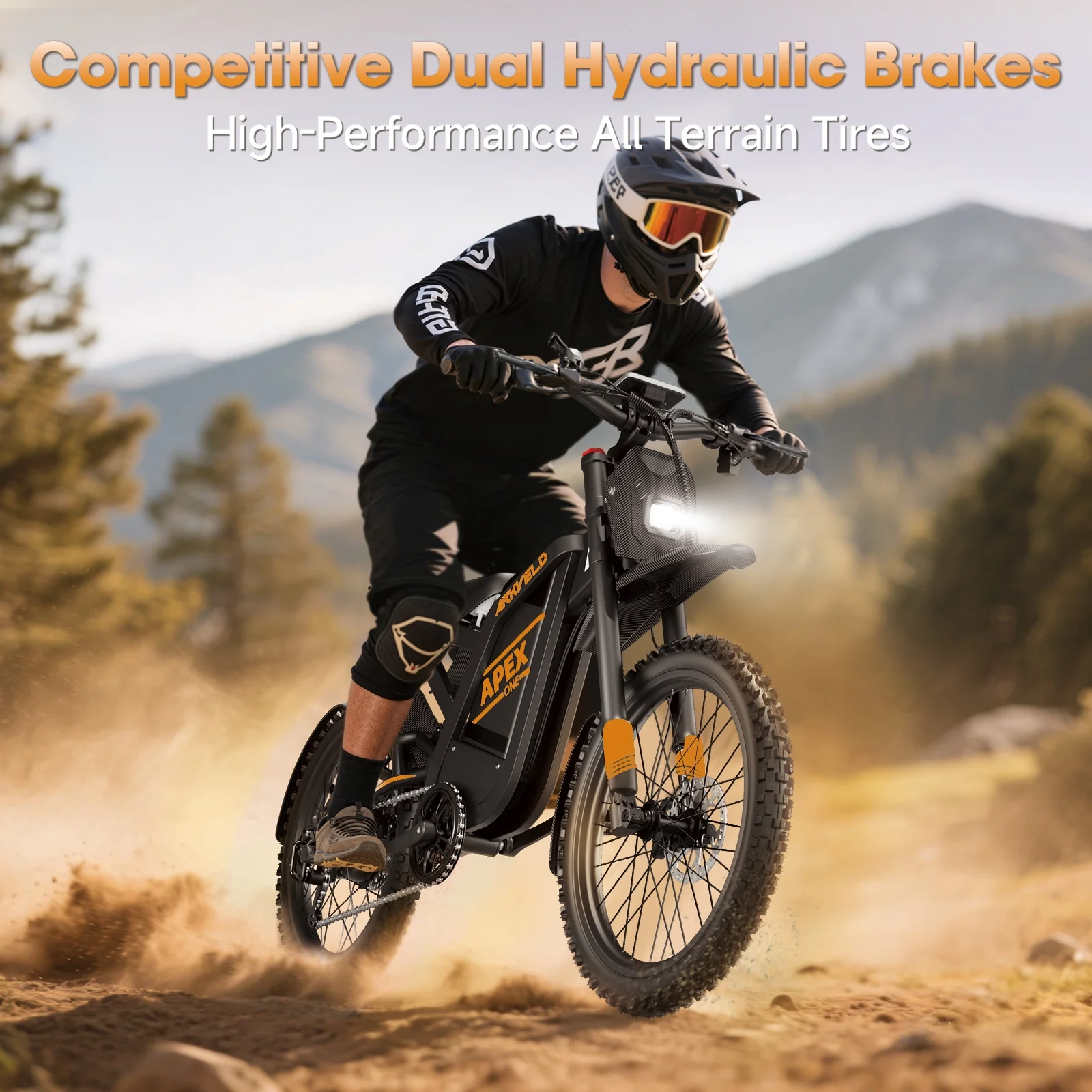 Arkveld Electric Bike for Adults, Peak-3000W, Max 40MPH and 80Miles Electric Motorcycle,25" Fat Tire Dirt Bike, APEX1 7-Speed E-Bike-White - Image 11
