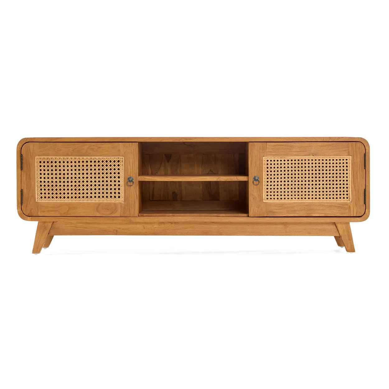 DUNE TV CABINET - NATURAL, TEAK & RATTAN