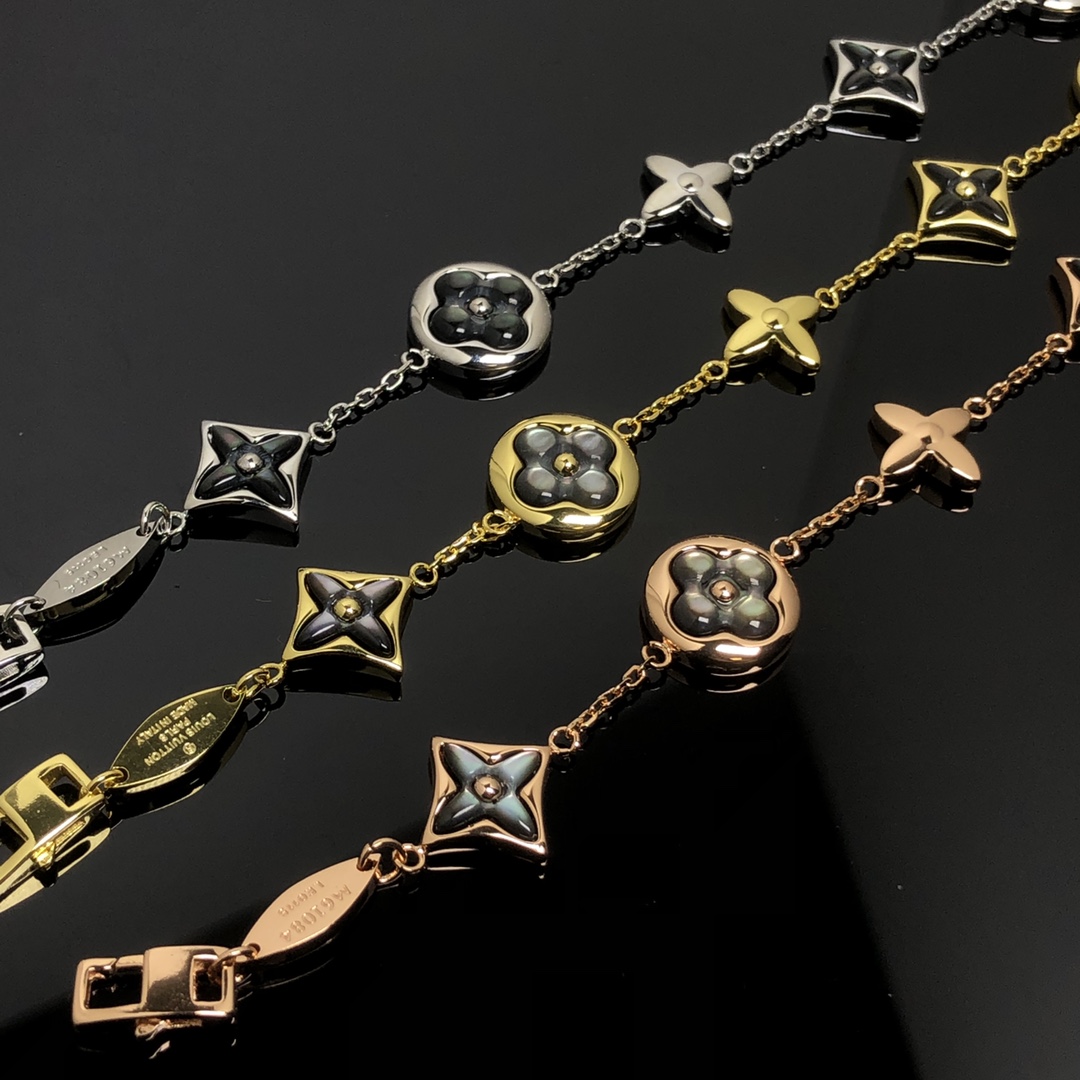 Louis Vuitton 5 Motifs Gray Mother of Pearl Bracelet - Original Replica Club