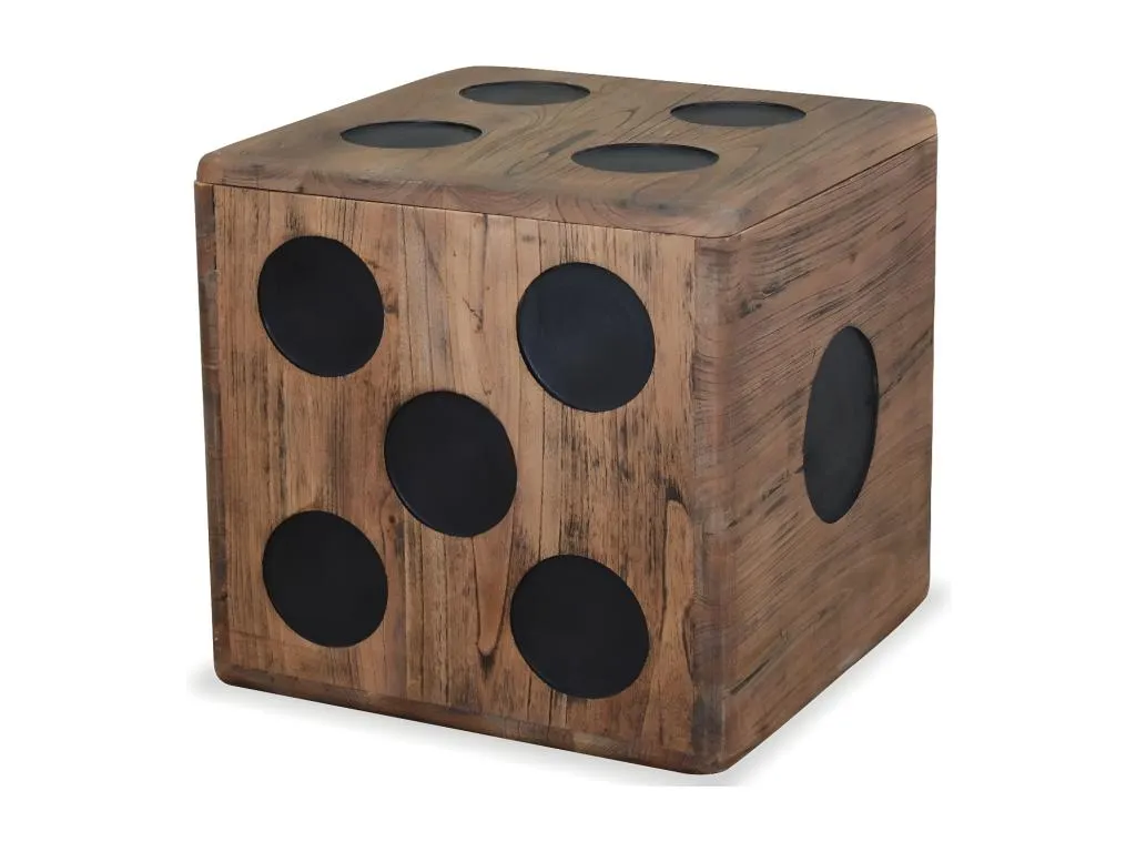 Caja de almacenamiento madera mindi 40x40x40 cm diseño de dado marrón awb2177977