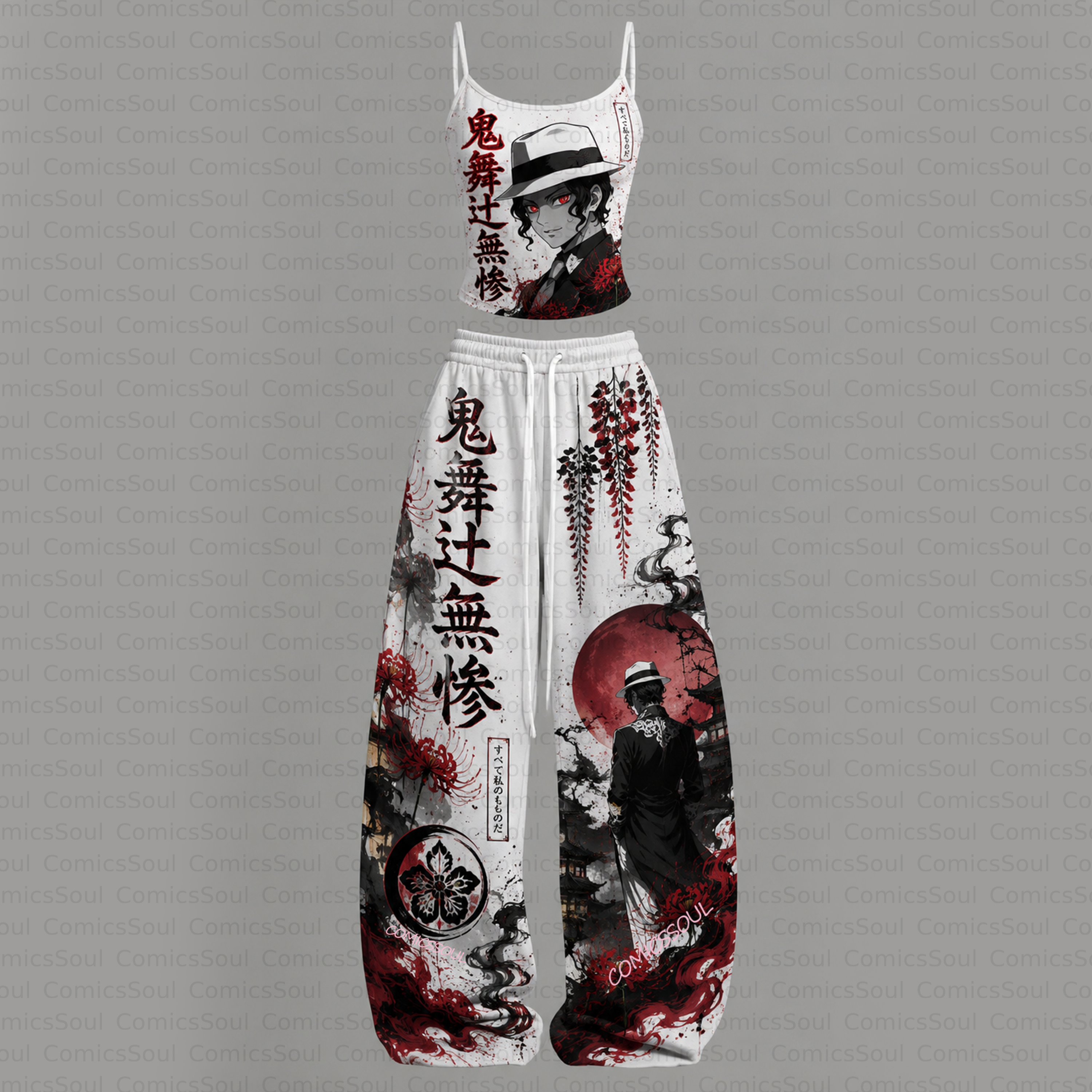 Demon Slayer Top & Elasticated Trousers Two-Piece Set
