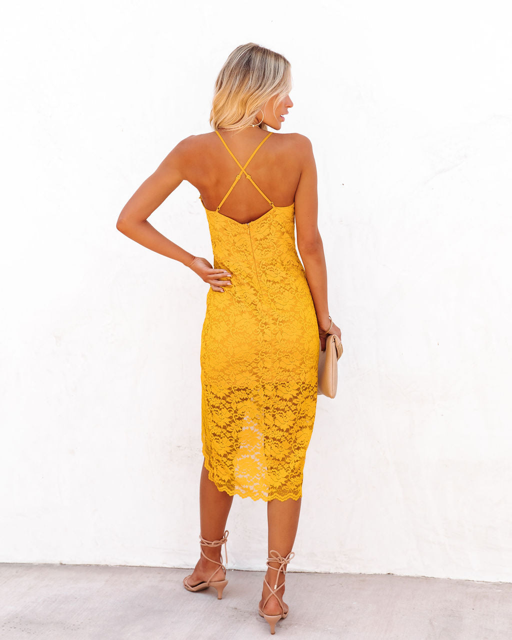 Flamenco In Marbella Lace Midi Dress - Marigold - SALE - Se7enfashion
