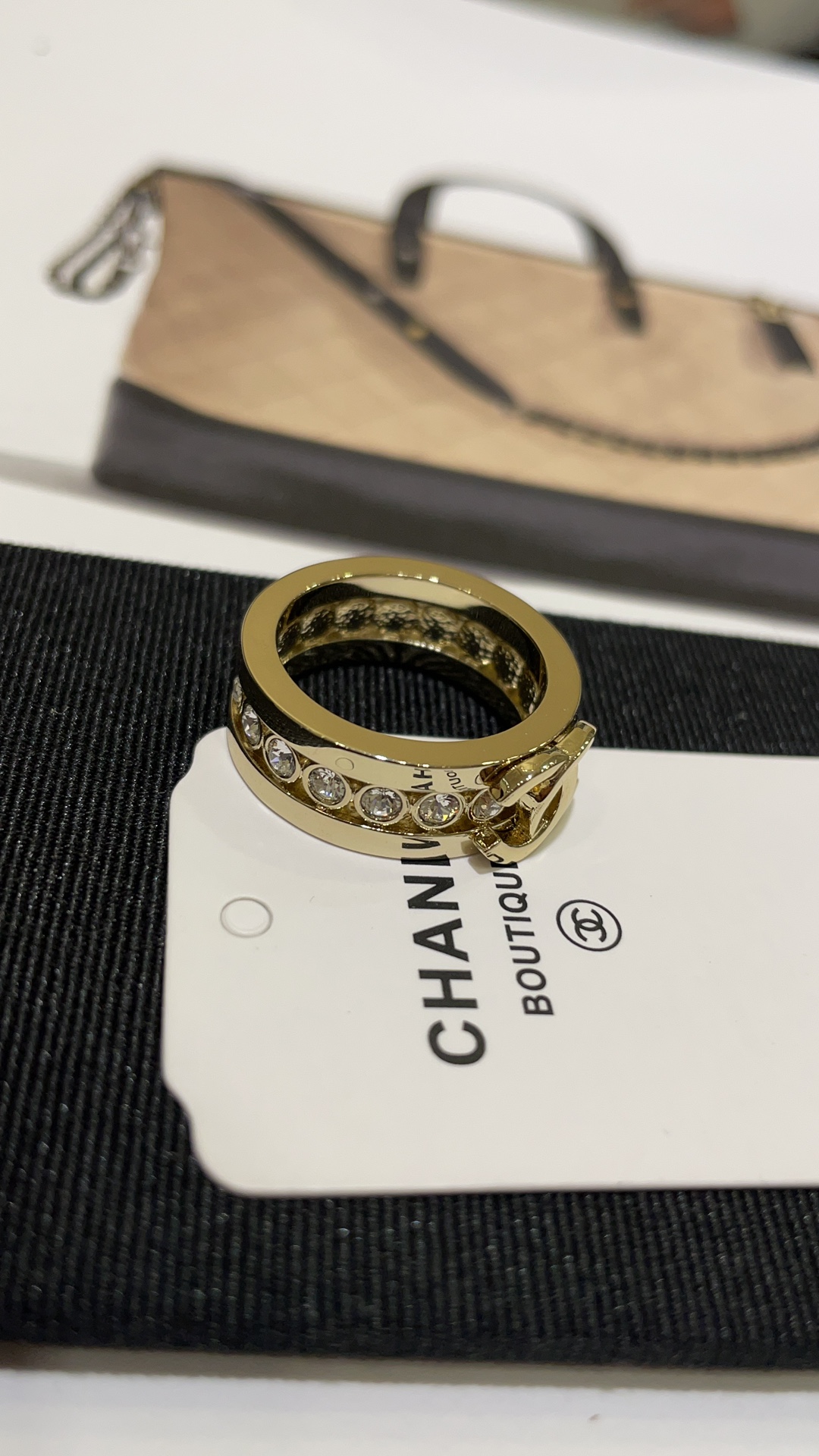 Chanel Full Diamond Wide Coco Ring - Original Replica Club