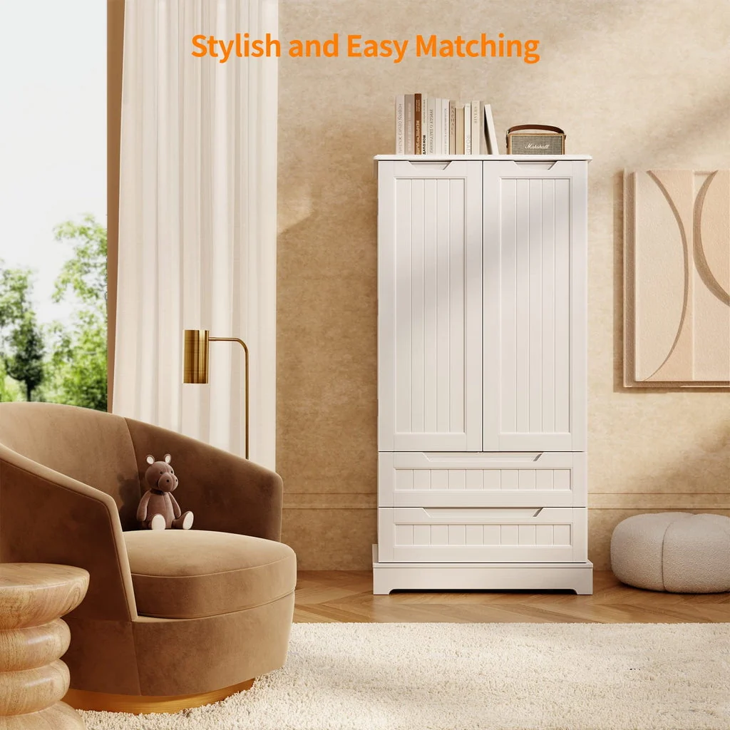Aiho 47" Kitchen Pantry Storage Cabinet for Kitchen Dining Room - White - Image 9