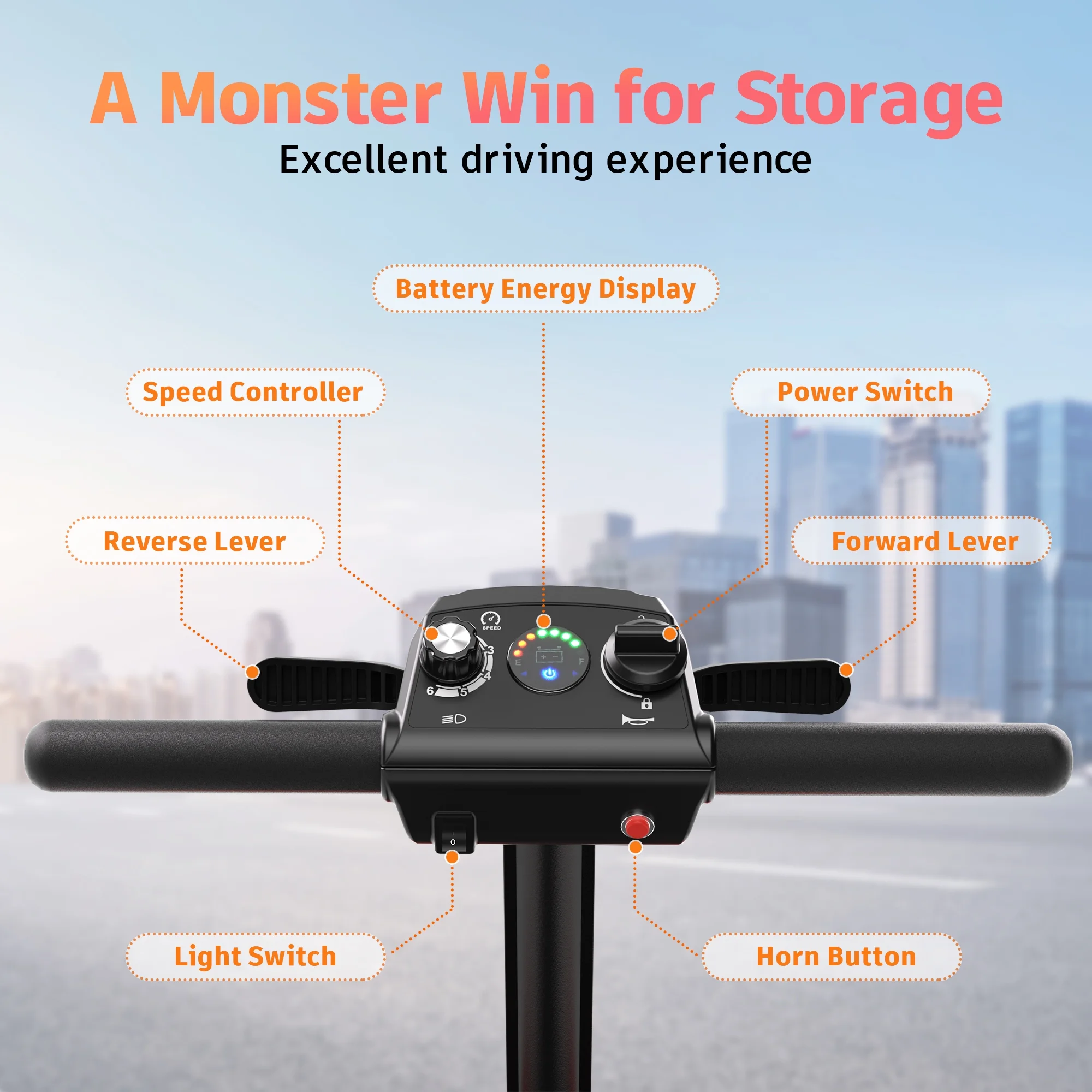 EAGLOG Light Weight 4 Wheels Mobility Scooter for Seniors, Electric Folding Wheelchair Device for Travel, Black - Image 35