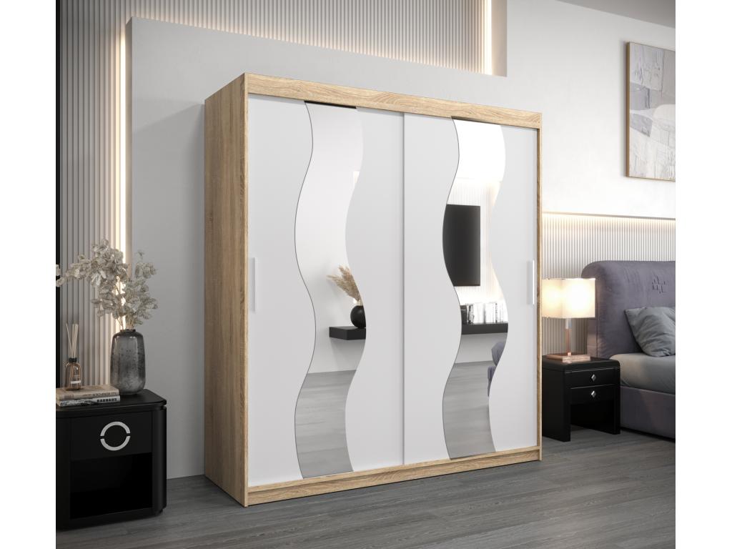 Armario de puertas correderas 200/180/62 2 puertas Nestleare/blanco