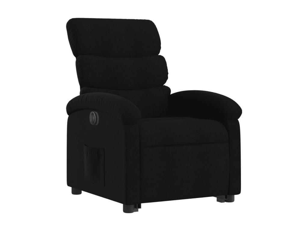 Sillón eléctrico reclinable elevable de tela negro