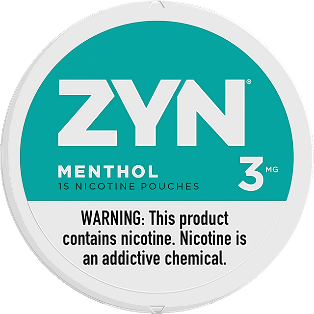 ZYN Menthol 3mg nicotine pouches — Mini Dry can with 15 light-strength pure-menthol pouches
