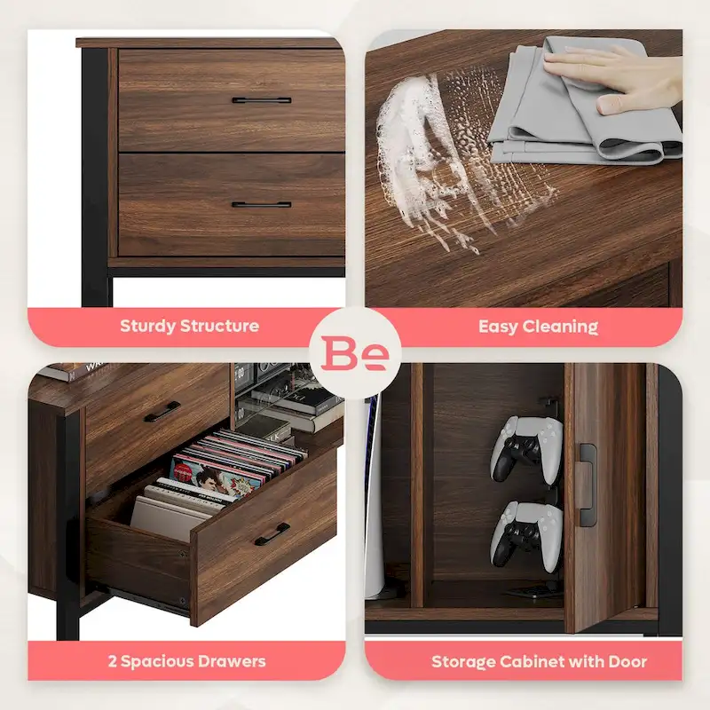 Contemporary 80-Inch TV Stand for 75/80/85 Inch TVs with 2 Drawers