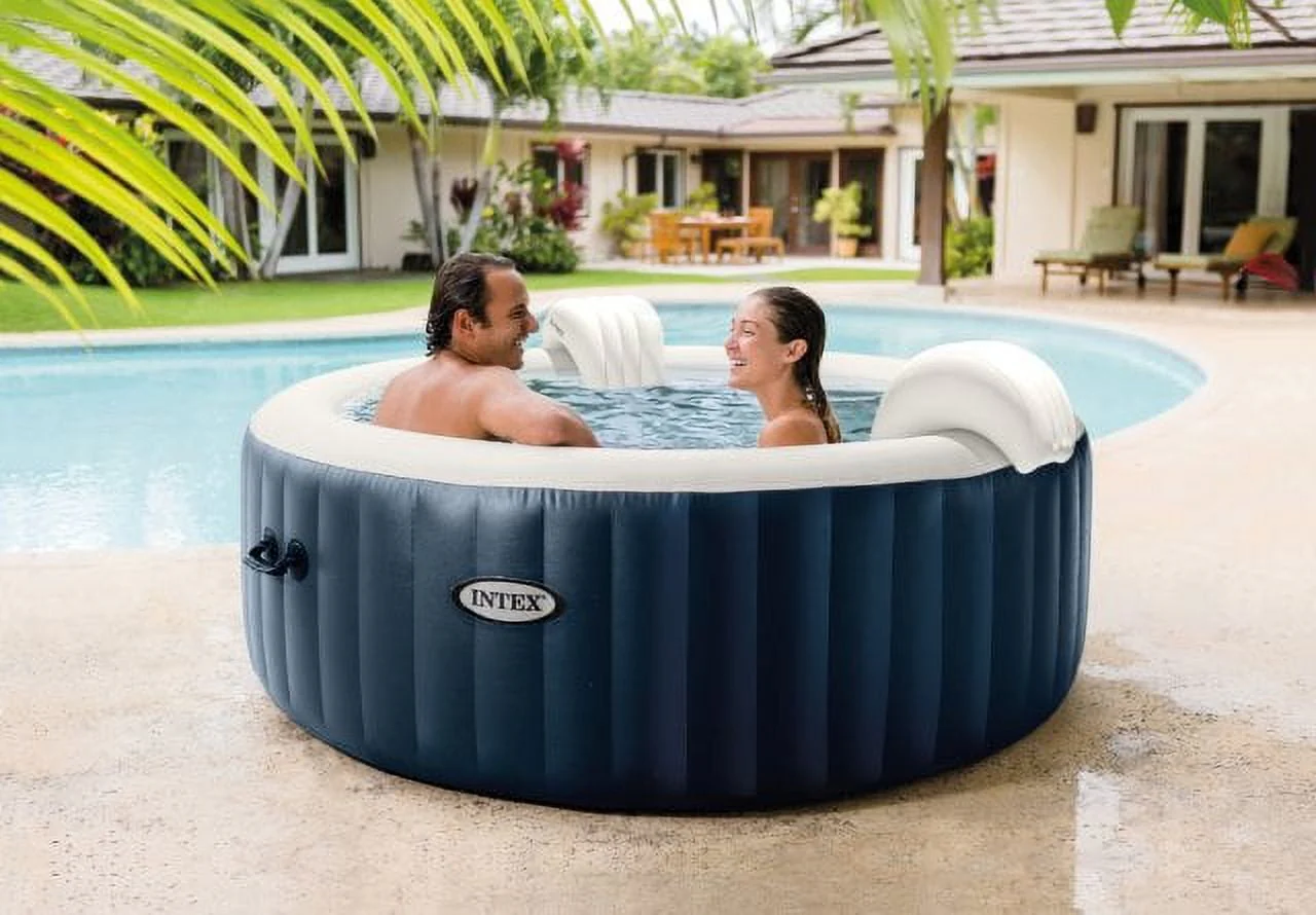 INTEX PureSpa-?Plus Bubble Inflatable Hot Tub Set - 4 Person Spa with Energy Efficient Spa Cover - Image 3