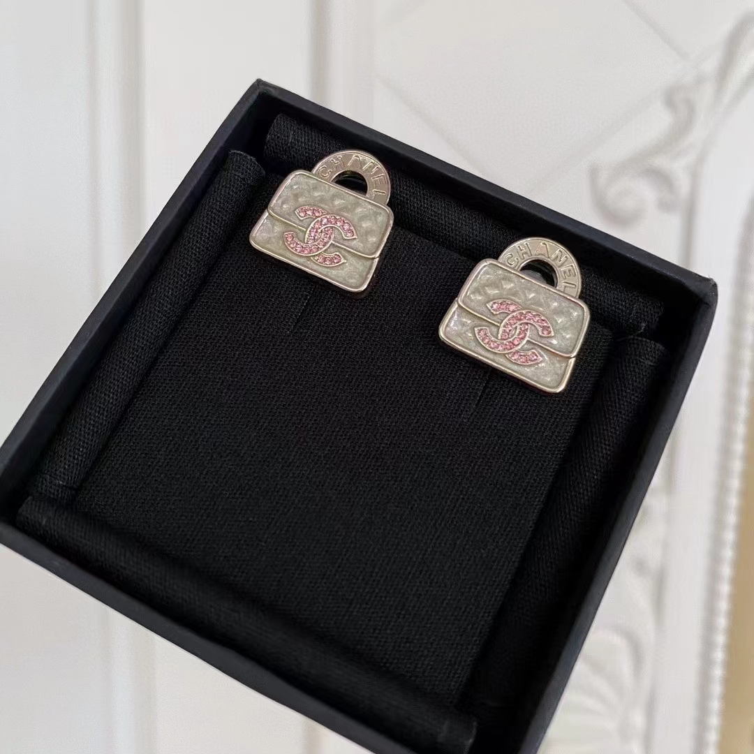 Chanel Pink Double C Lock Earrings - Original Replica Club