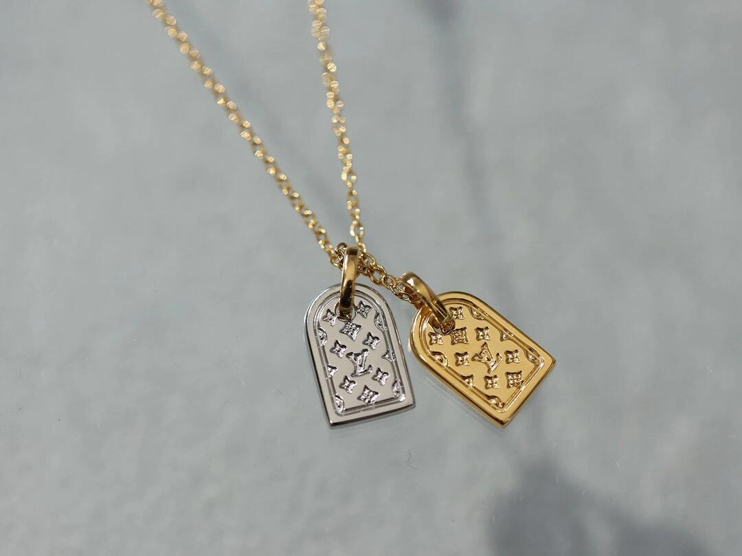Louis Vuitton Gold and Silver Tags Pendant Necklace - Original Replica Club