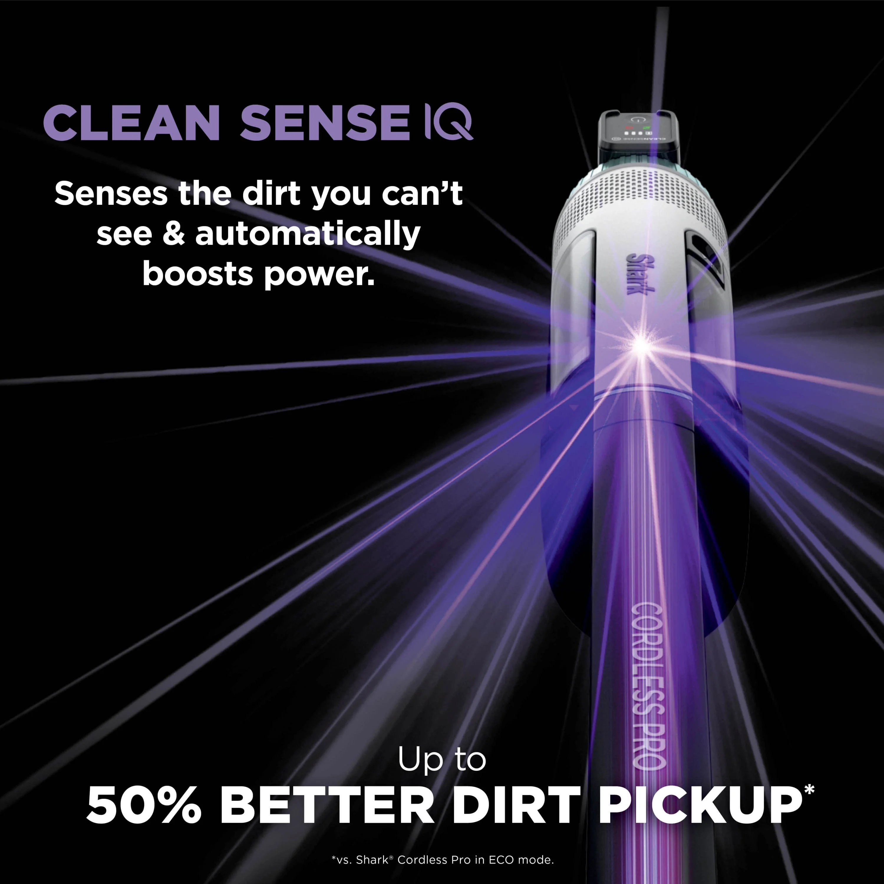 Shark® Cordless Pro Stick Vacuum with Clean Sense IQ Technology, Power Fins PLUS Brushroll, Crevice Tool Included, HEPA Filtration, IZ540H - Image 2