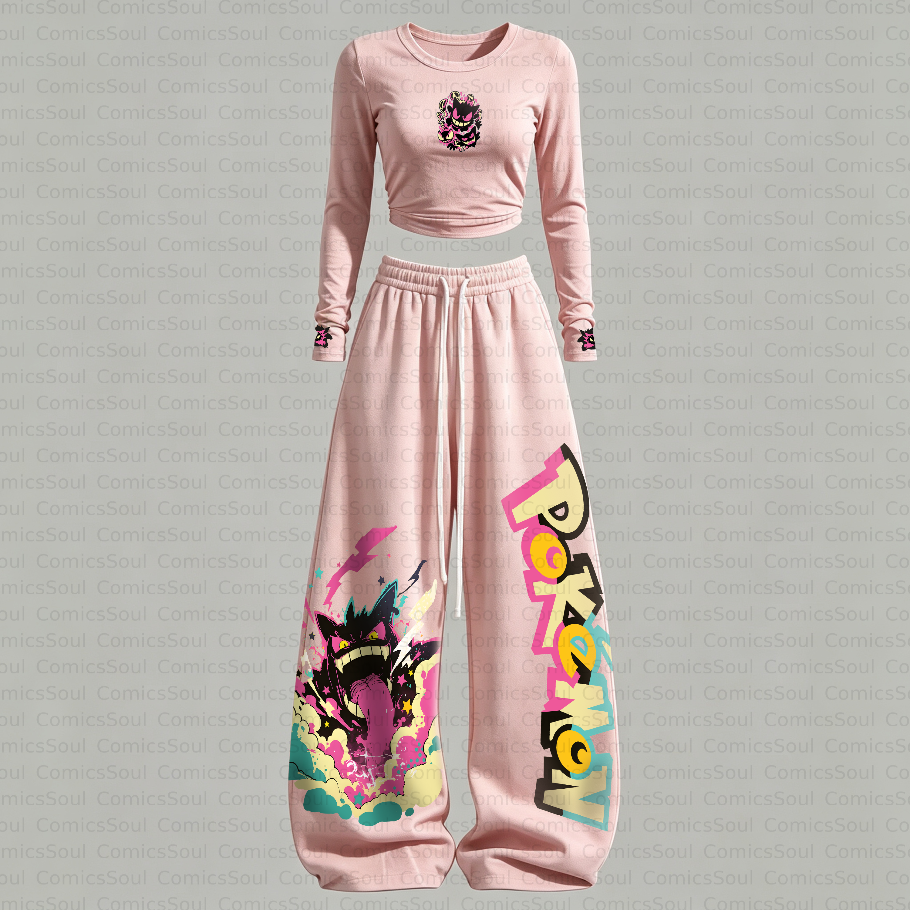 Pokémon Long-Sleeve Top and Elastic-Waist Pants Set TeeThreads Sustain the Scene with Custom Apparel