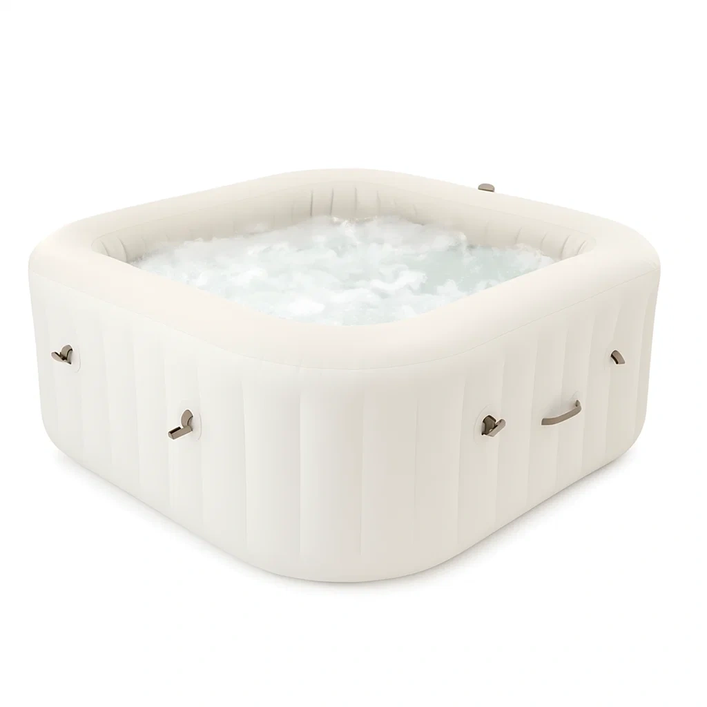 Spa hinchable cuadrado con sistema de burbujas y accesorios,201 x 201 x 71 cm - MoEghlz123LS