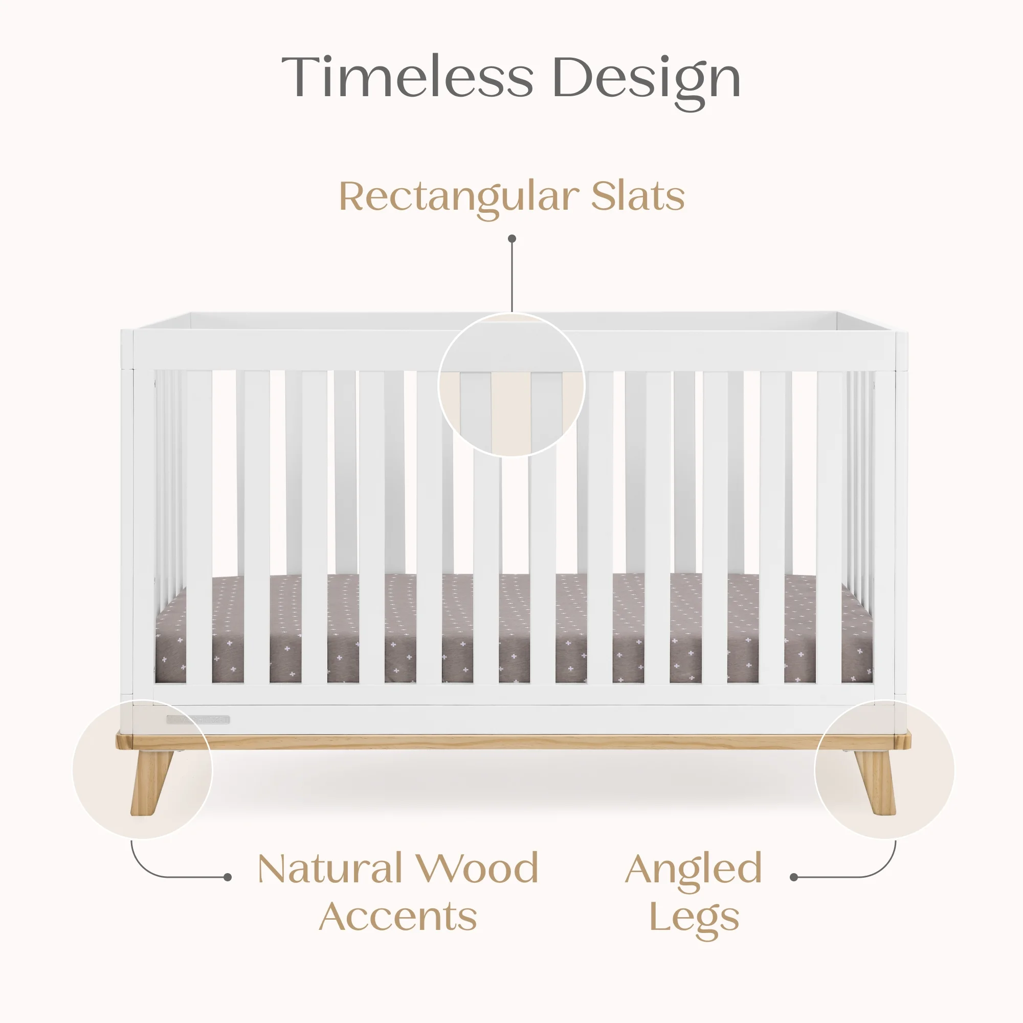 Delta Children Frankie 4-in-1 Convertible Crib - Greenguard Gold Certified, Black with Natural - Image 32