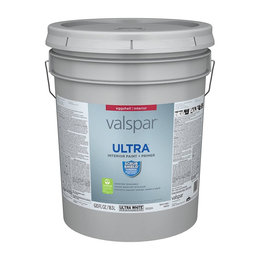 Valspar Ultra Eggshell Ultra White Tintable Interior Paint 5-Gallon | 007.0935304.008(White Eggshell Tintable/5 Gallon)