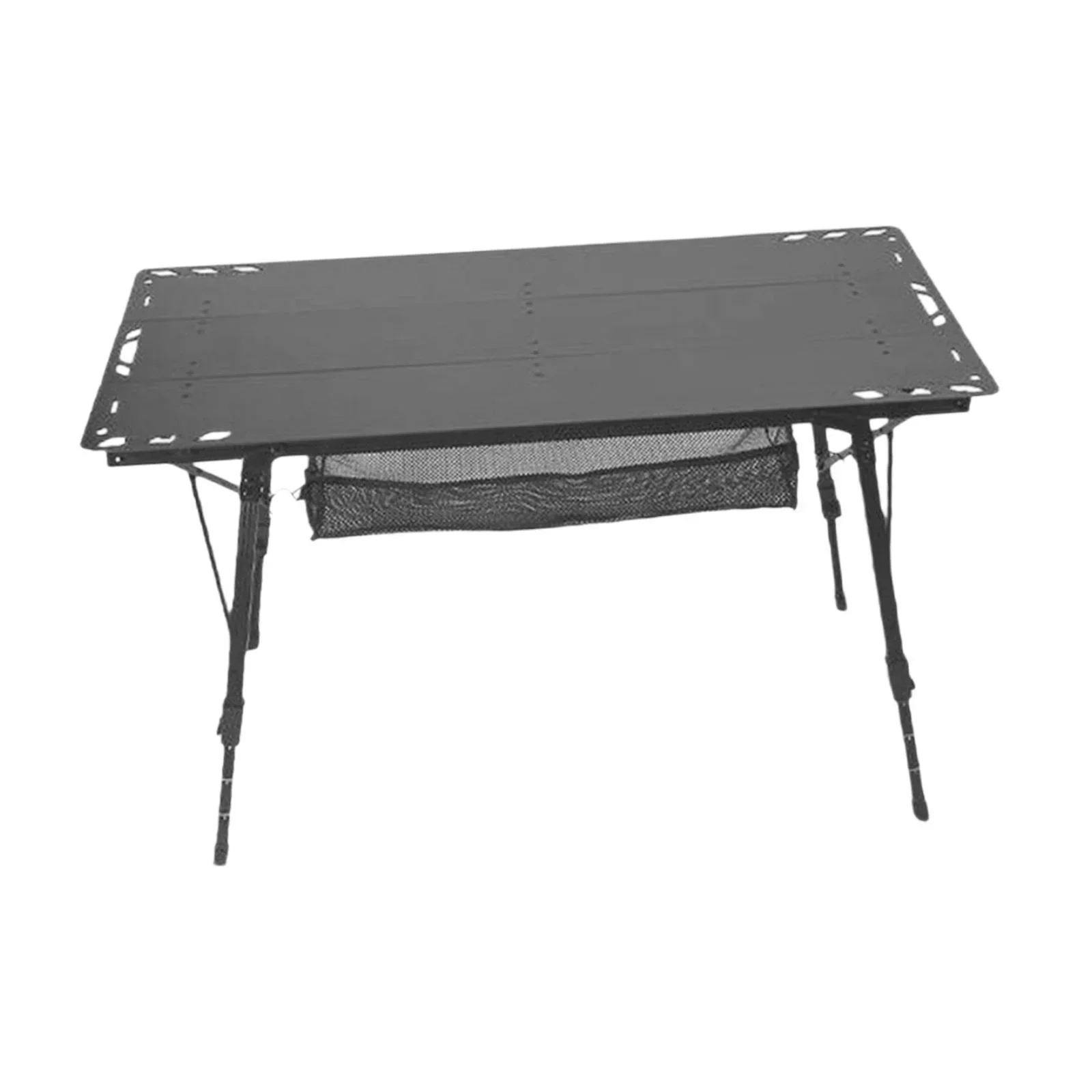 Miulika Folding Camping Table, Aluminum Alloy And PP, 103cm x 55cm, Adjustable Height 45cm-67cm - Black - Image 5 Miulika Folding Camping Table, Aluminum Alloy And PP, 103cm x 55cm, Adjustable Height 45cm-67cm - Black - Image 5