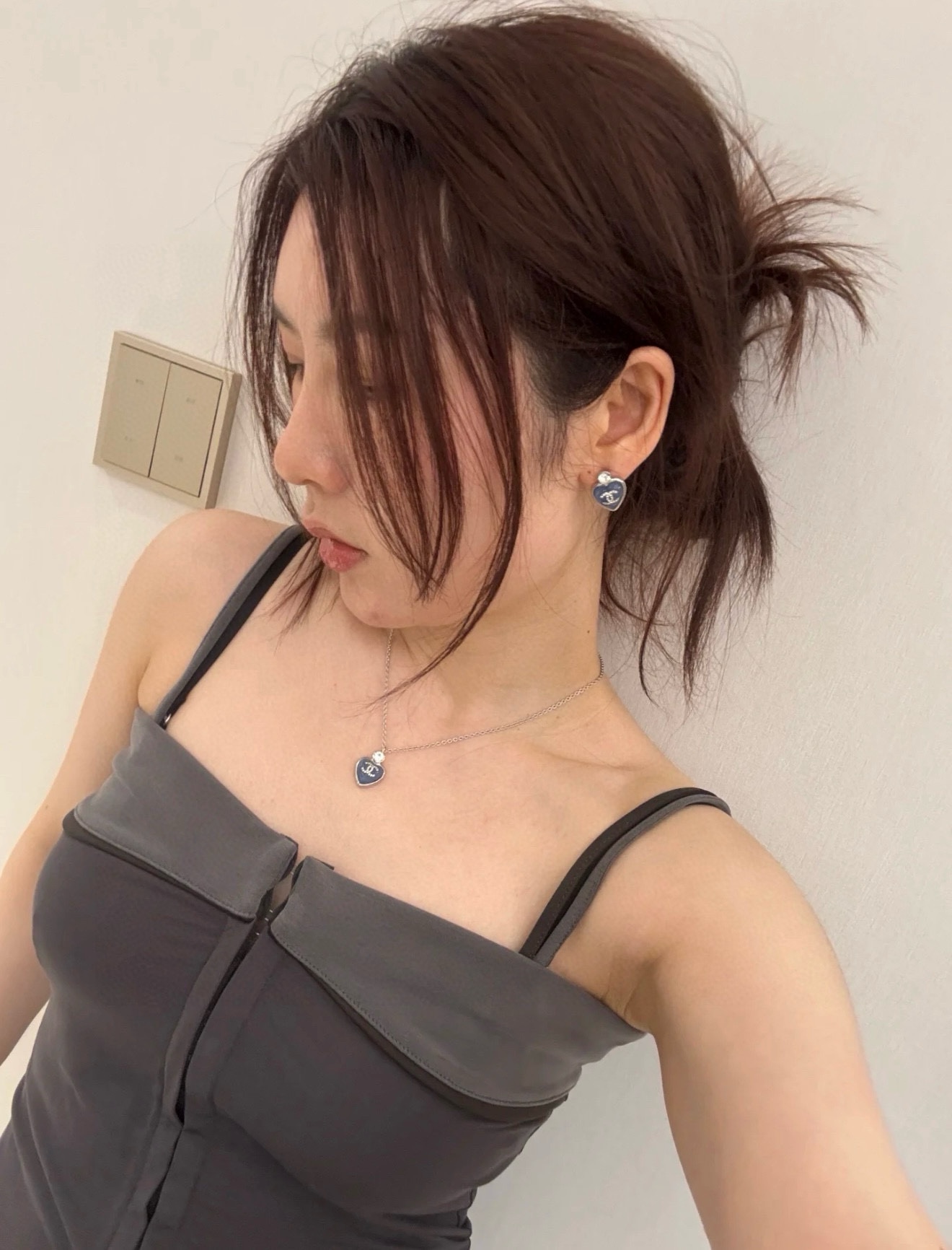 Chanel Blue Love Heart Necklace and Earrings - Original Replica Club