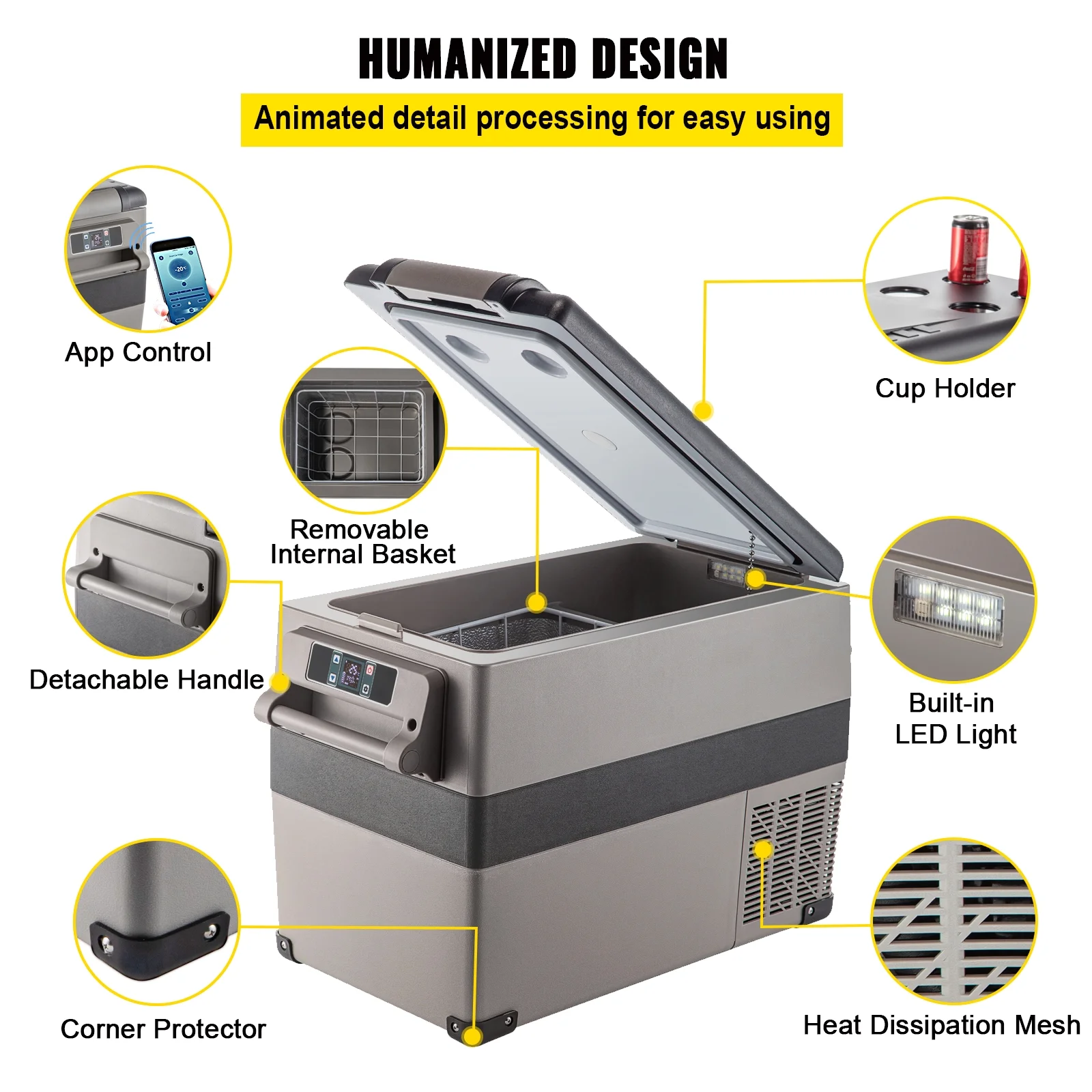 BENTISM 22L Portable Car Refrigerator, 23 Quart RV Fridge, 12/24V DC & 110-240V AC Vehicle Car Truck Boat Mini Electric Cooler for Driving Travel Fishing Outdoor and Home Use - Image 14